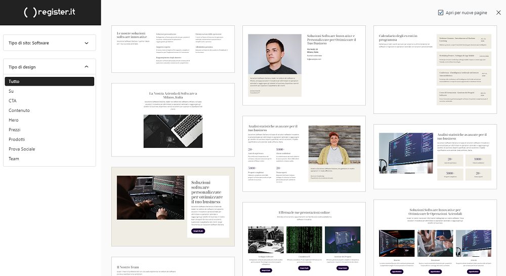 Nuove pagine sito WordPress