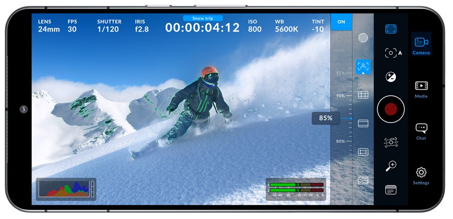 Regolazione impostazioni BlackMagic Camera Android