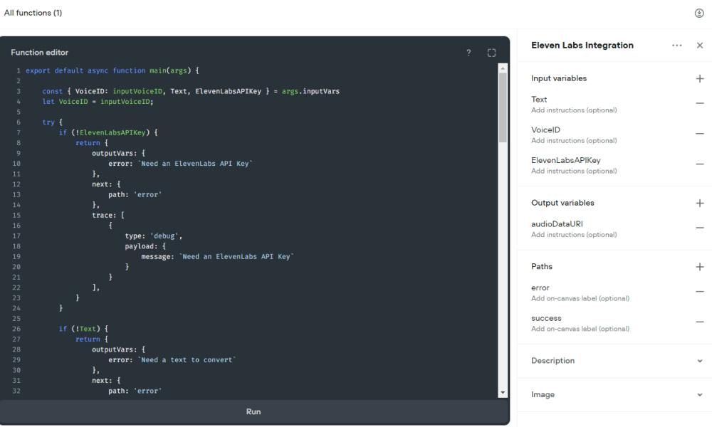 Integrazione Eleven Labs modello vocale Voiceflow