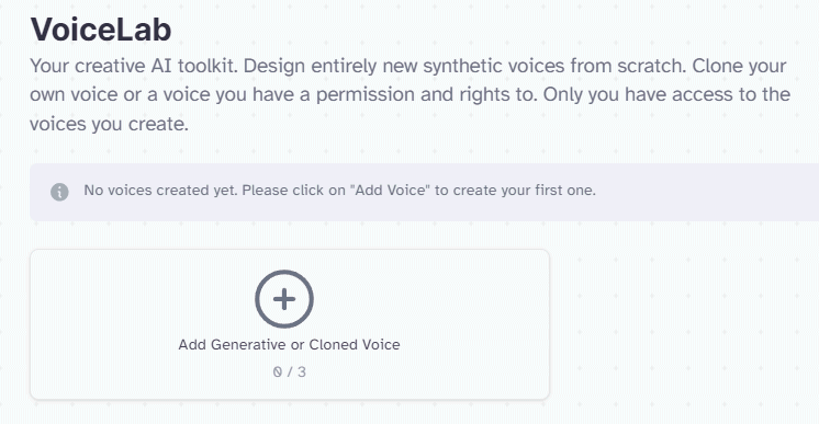 Voci personalizzate modello Eleven Labs