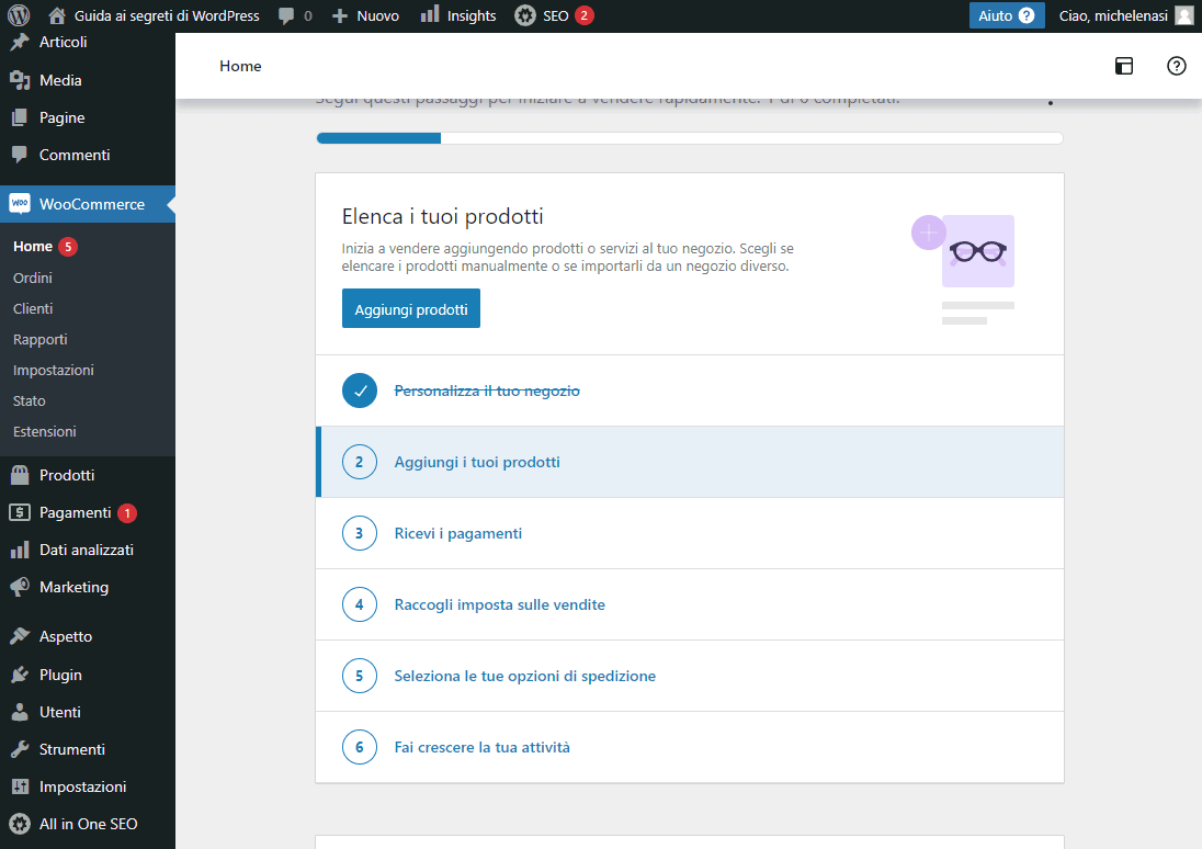 WooCommerce, negozio online WordPress