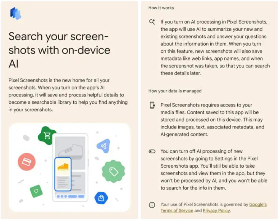 Screen Pixel Screenshot - App AI Google Pixel 9