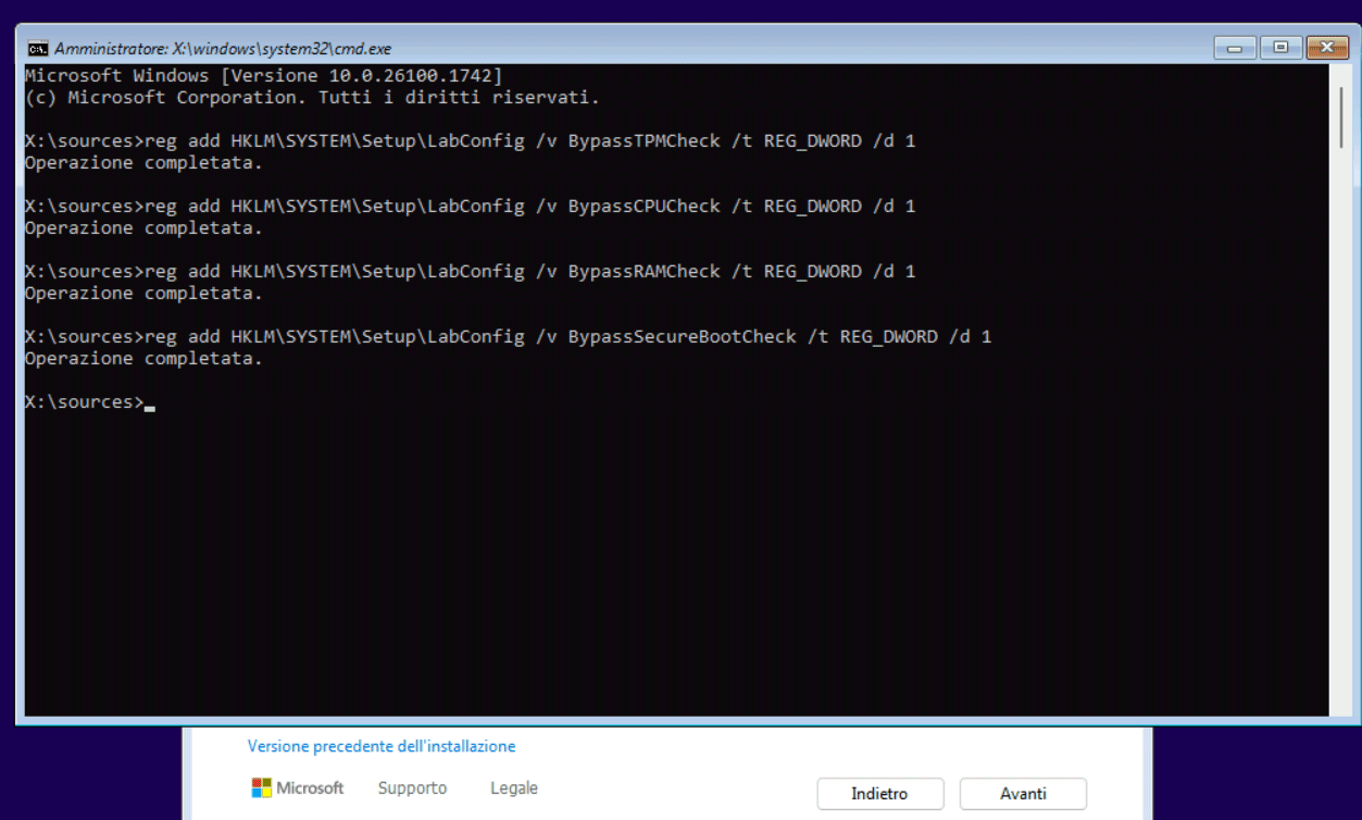 Scavalcare requisiti minimi Windows 11 24H2