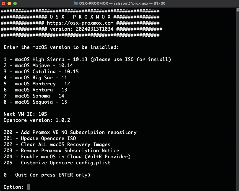 Installer OSX-PROXMOX
