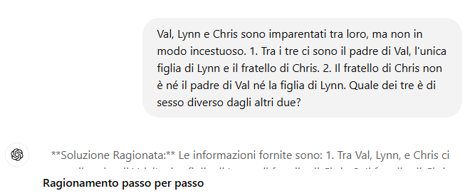 Test ChatGPT o1 ragionamento