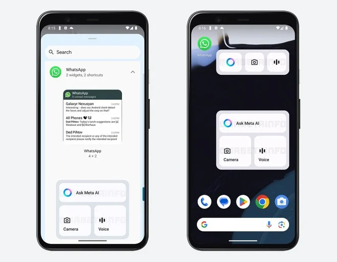 WhatsApp widget Meta AI