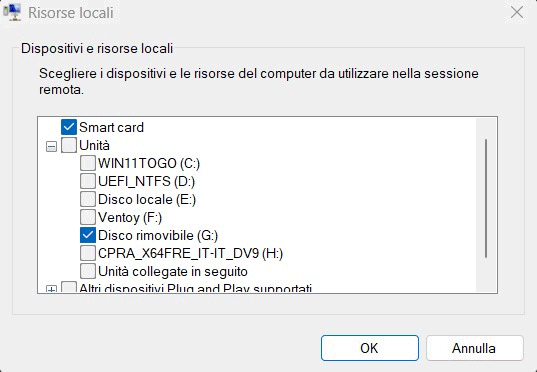 Condivisione USB Hyper-V