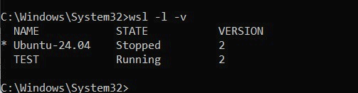 Distribuzioni installate Windows Subsystem for Linux