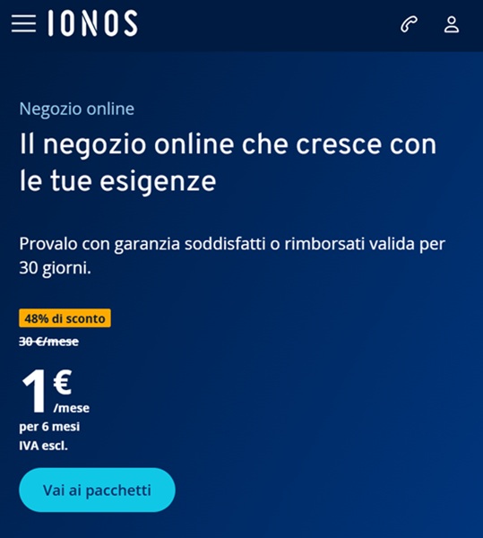 ionos ecommerce offerta