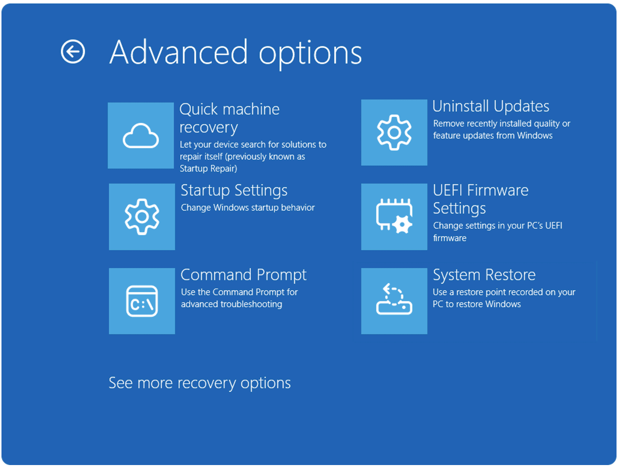 Ripristino Windows 11 da remoto con Quick Machine Recovery