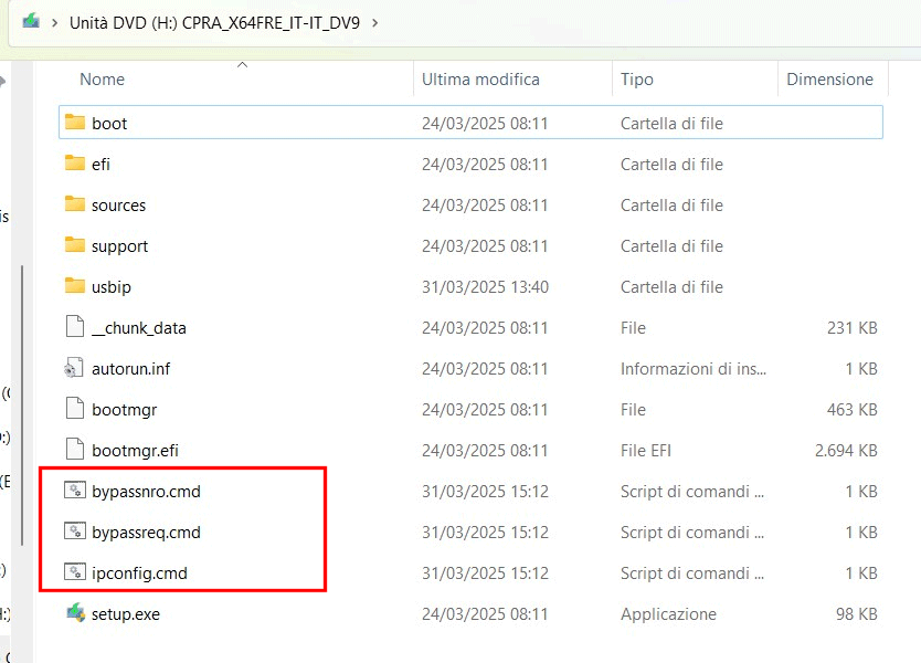 Supporto installazione Windows 11: file aggiunti