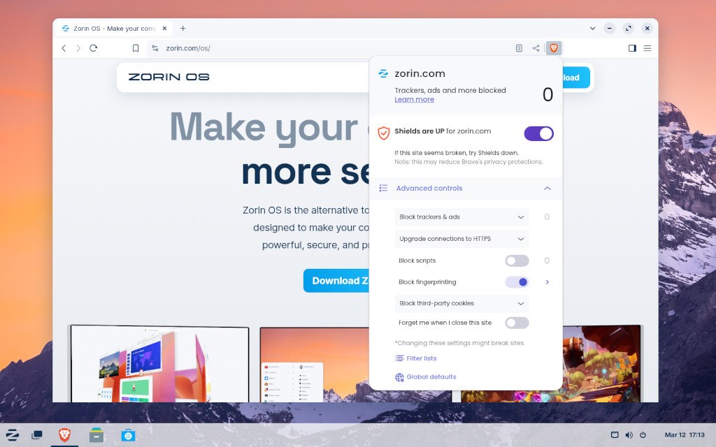 Zorin OS con browser Brave