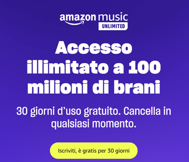 amazon music unlimited prova gratis