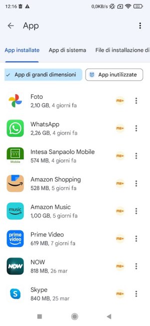 Rimuovere app inutili su Android per recuperare spazio