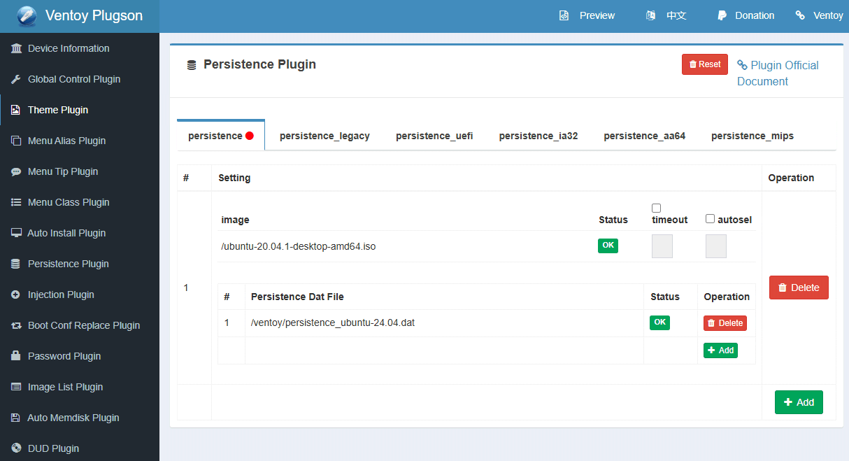Ventoy Plugson per Linux Linux persistente su USB