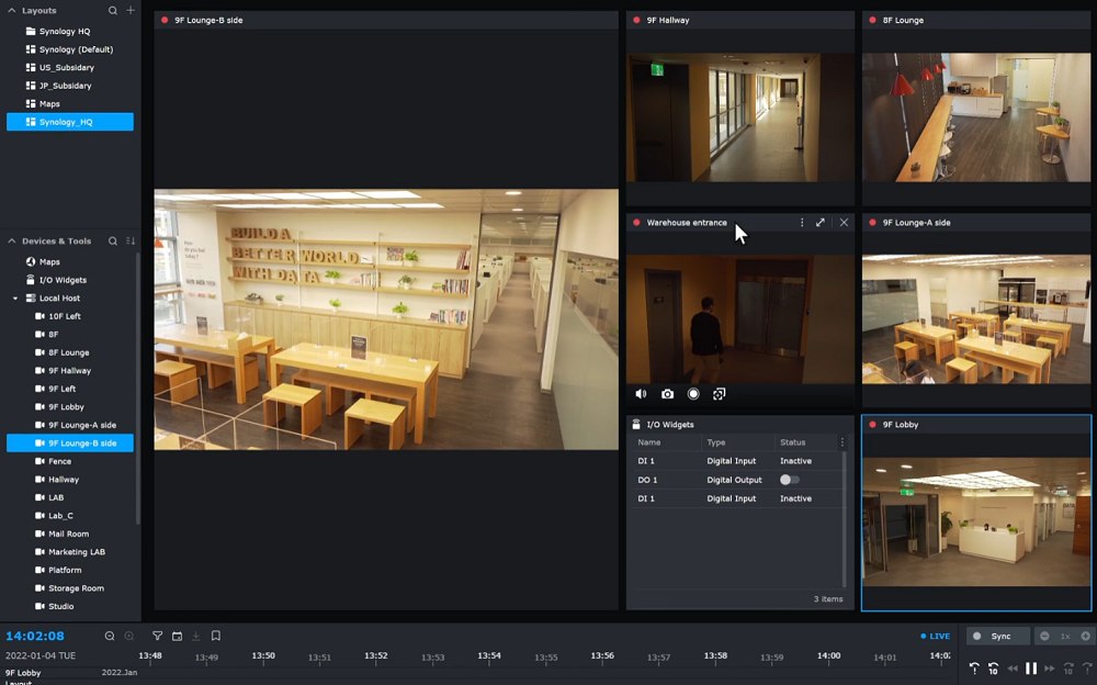 Synology Surveillance Station: griglia videocamere