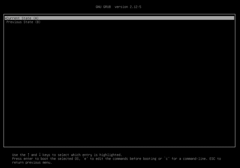 AB root GRUB Vanilla OS