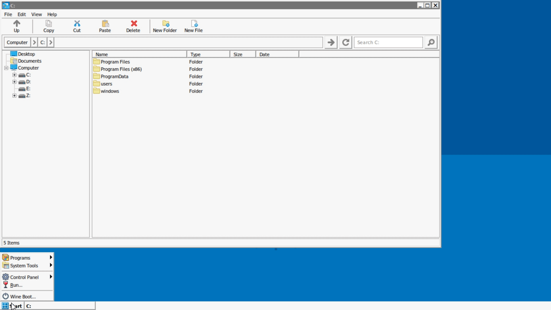 Interfaccia Winlator