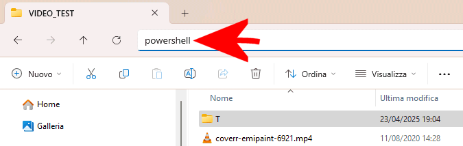 Avvio PowerShell da Esplora file