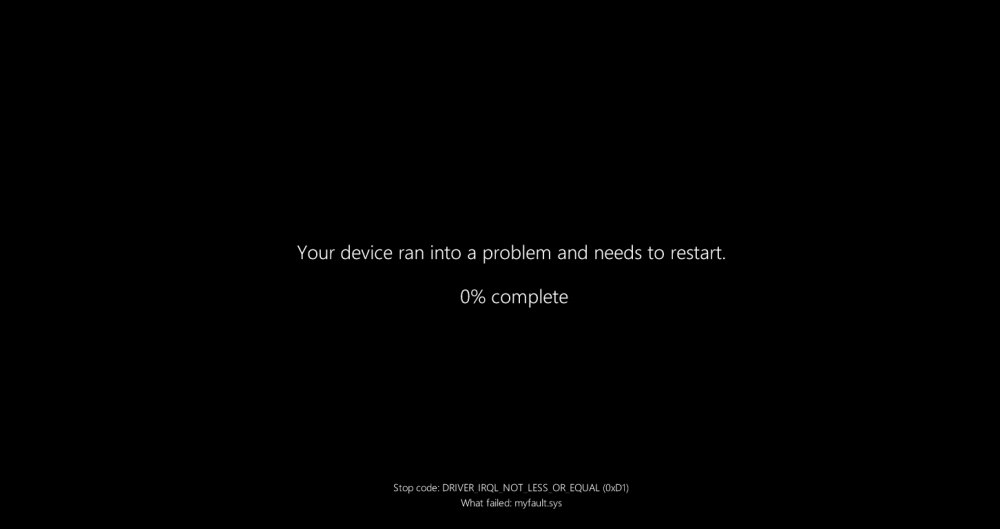 BSoD, Black Screen of Death