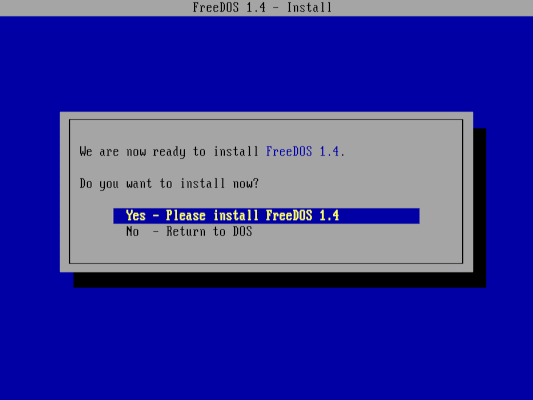 Installazione FreeDOS 1.4