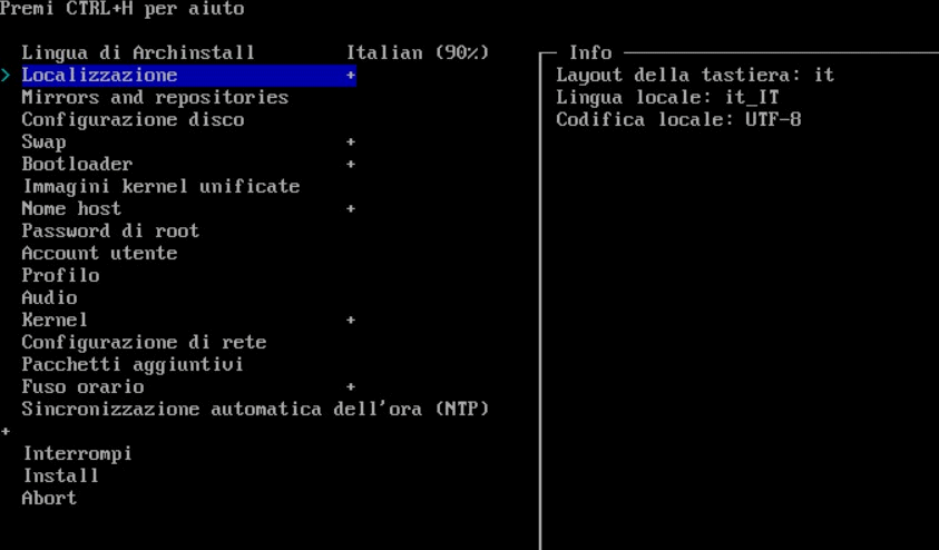 Script archinstall installazione Arch Linux