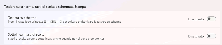 Tastiera su schermo Windows 11