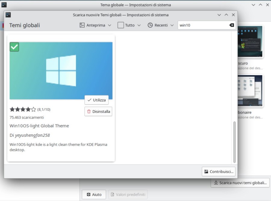 Tema globale Windows su Linux con Q4OS
