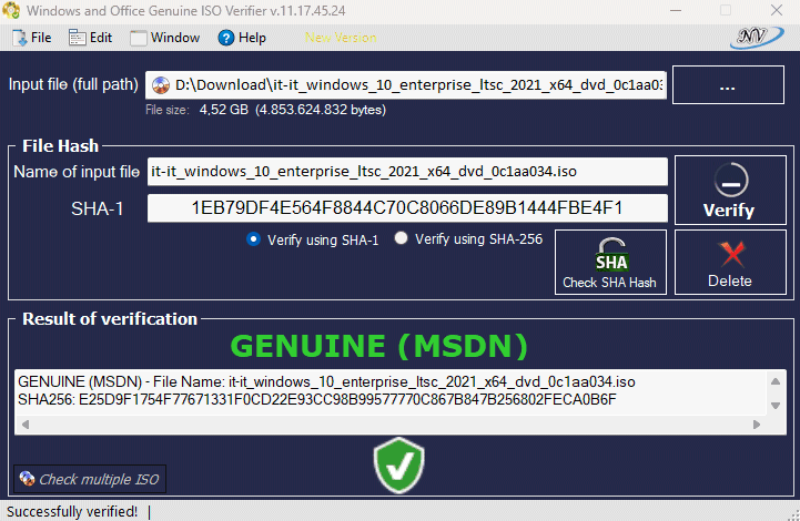 Verifica integrità Windows 10 Enterprise LTSC