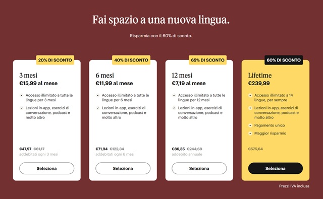 babbel sconto 65 per cento