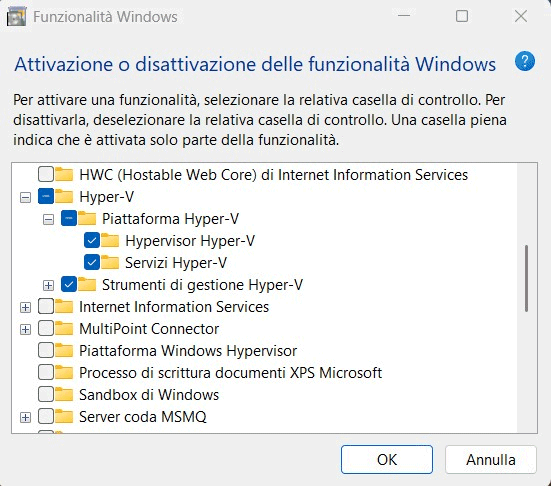 Installazione Hyper-V in Windows 10 e Windows 11
