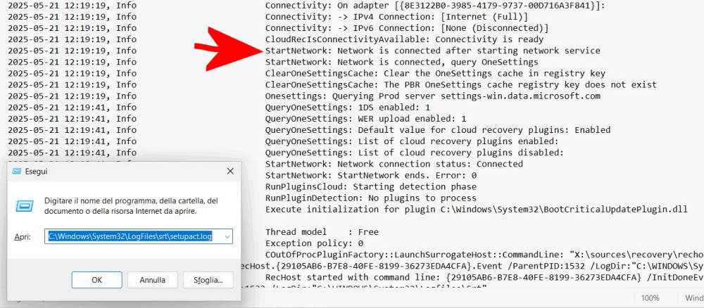 Log Quick Recovery Machine Windows 11