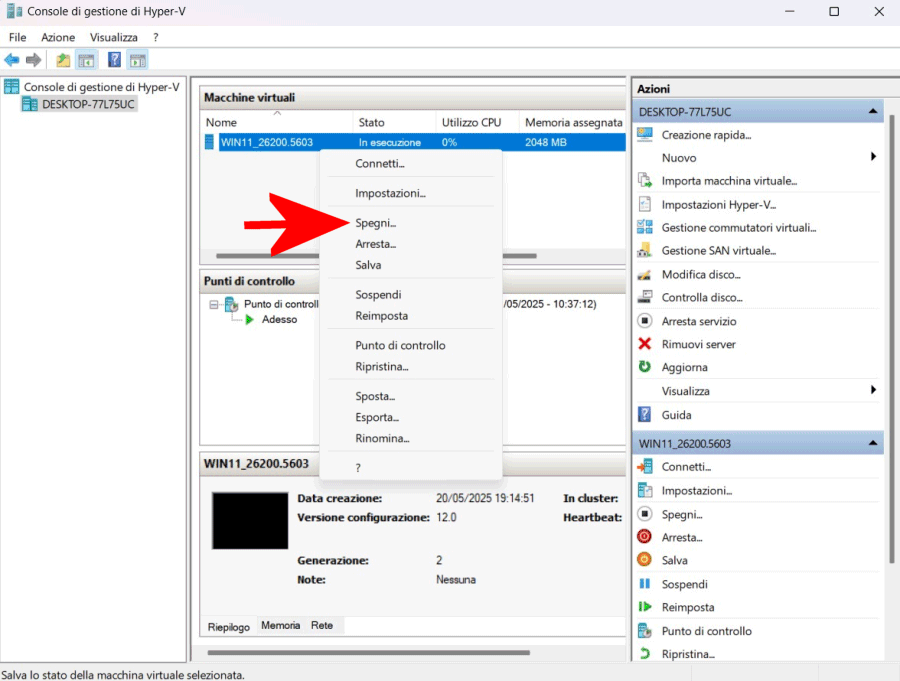 Macchina virtuale Windows 11 con Hyper-V