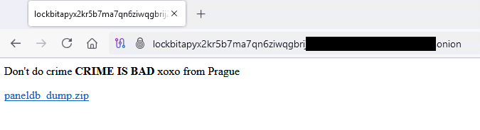 Defacement sito LockBit ransomware