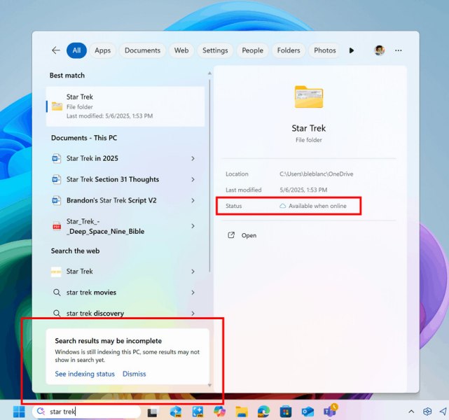Nuova ricerca file Windows 11 integrata nel menu Start