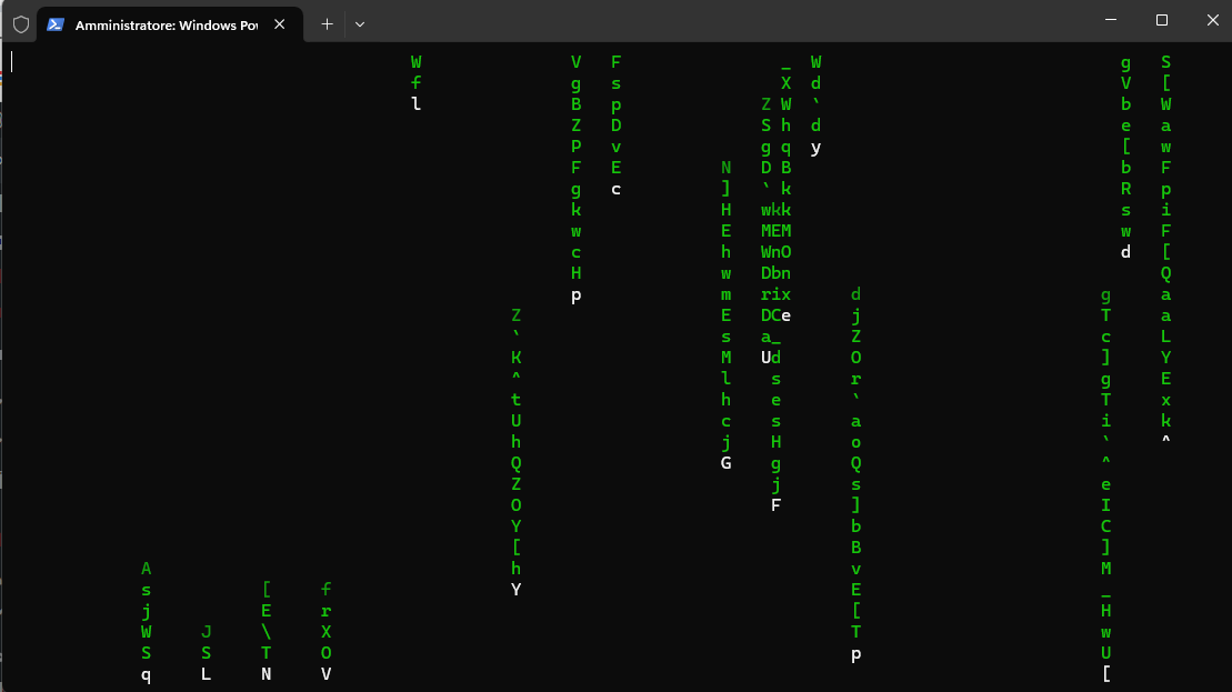 cmatrix in Windows con PowerShell