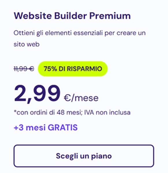 website builder premium hostinger offerta