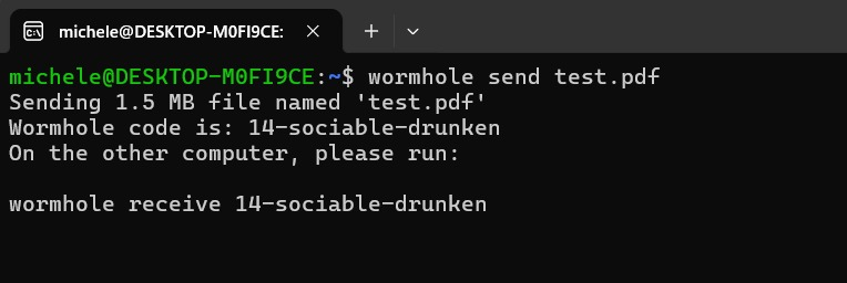 Condivisione file e trasferimento remoto con Wormhole