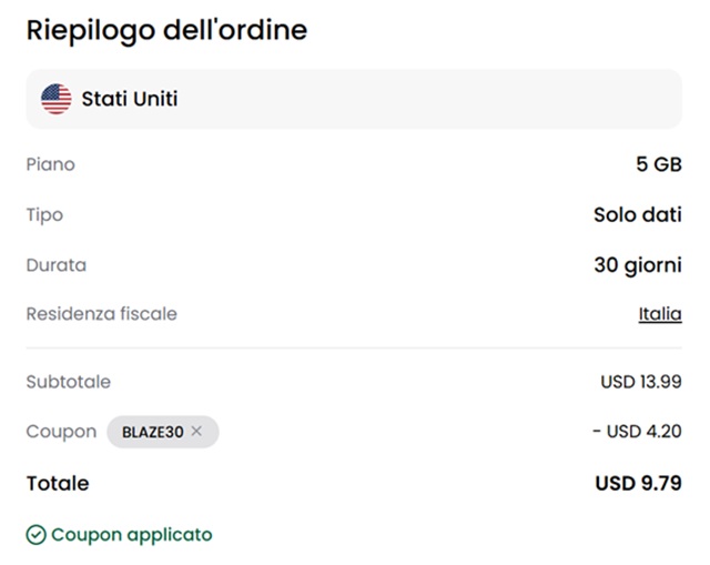 esim saily sconto blaze30