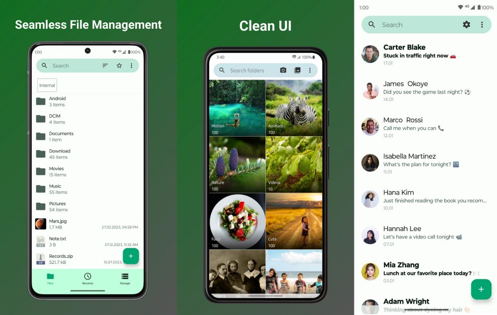 Galleria foto, file manager e messaggi: app Fossify
