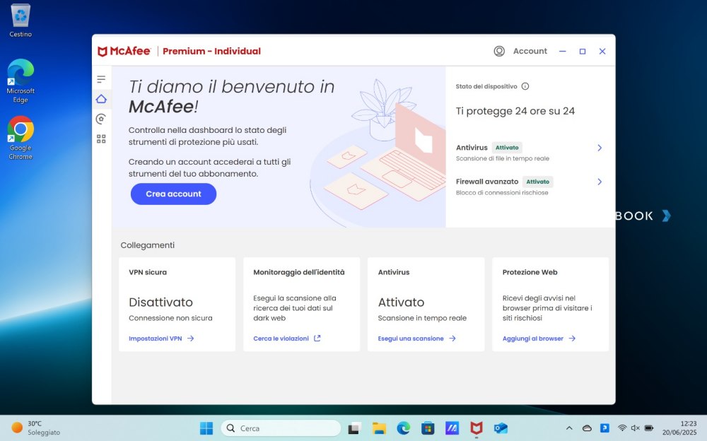 Protezione antimalware McAfee Premium ASUS ExpertBook
