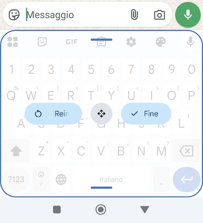 Ridimensionare tastiera Android Gboard