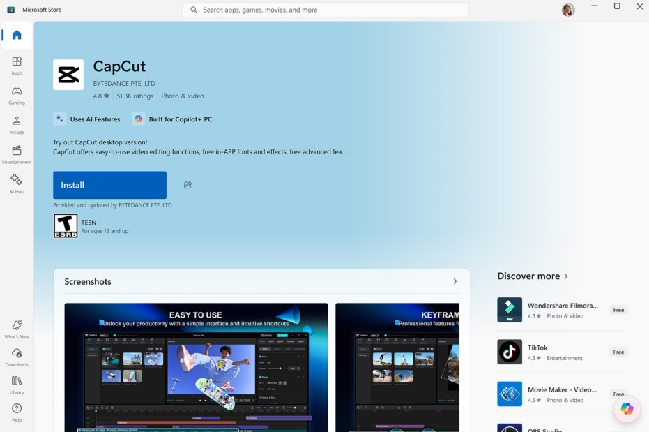Microsoft Store, nuova scheda software