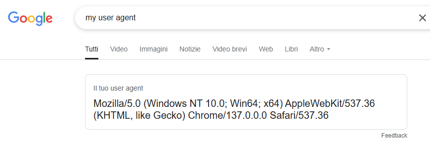 Verifica user agent browser Web