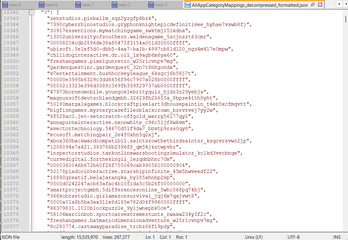 JSON Categorie menu Start Windows 11