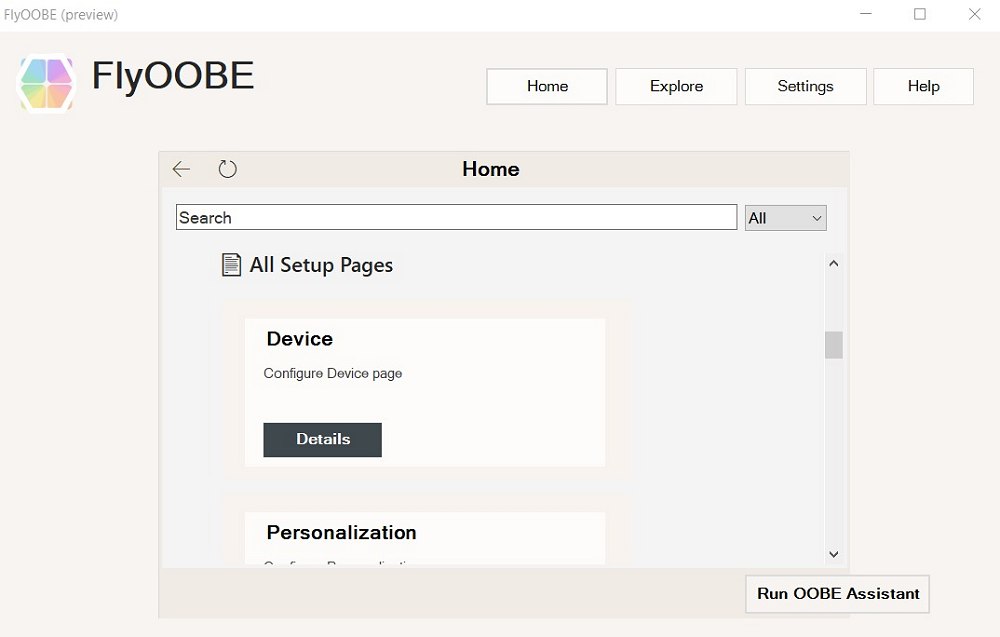 Personalizzazione configurazione Windows FlyOOBE