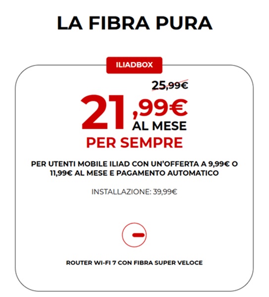 iliad fibra offerta