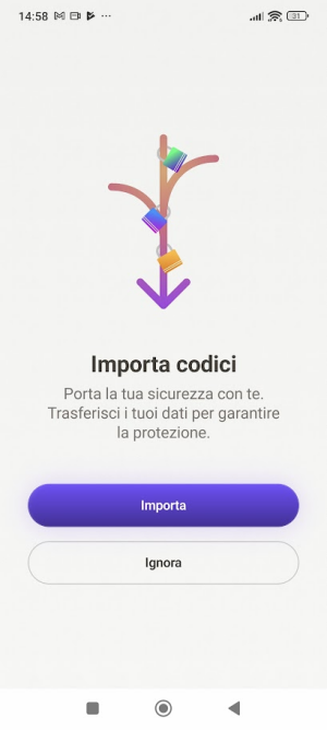 Importazione codici 2FA