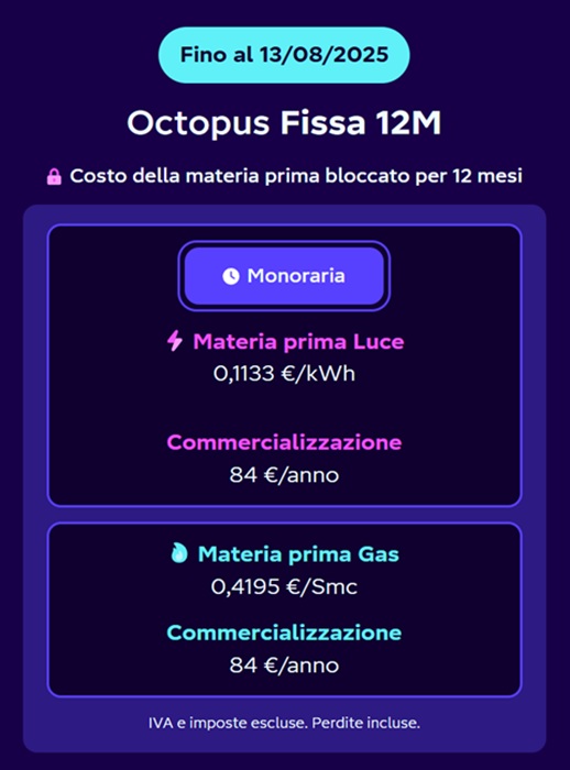 octopus energy tariffe fino al 13 agosto 2025
