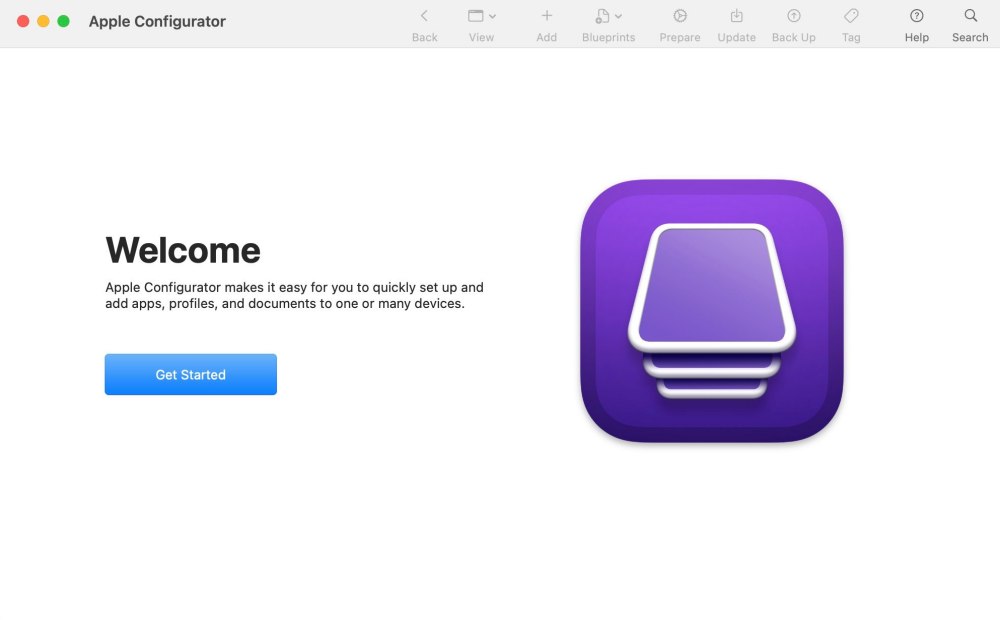 Apple Configurator, schermata principale